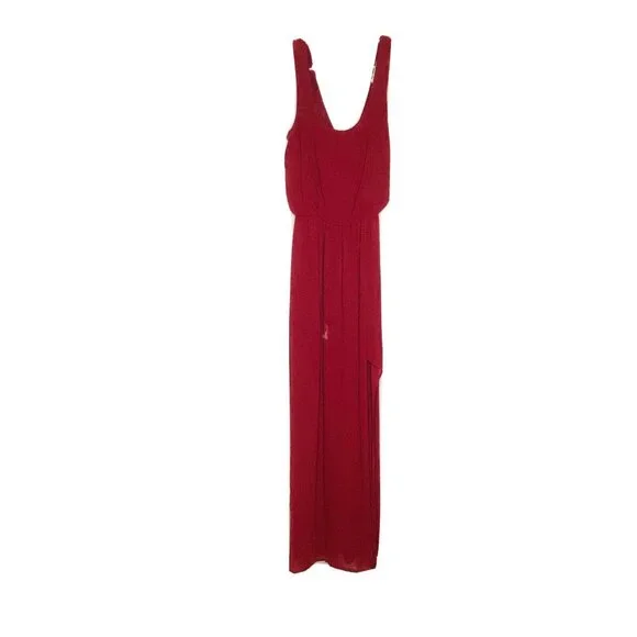 lush burgundy dress Hip-Sash One-Shoulder Long Sequin Prom Dress KV1071 Burgundy / 2 main image 1